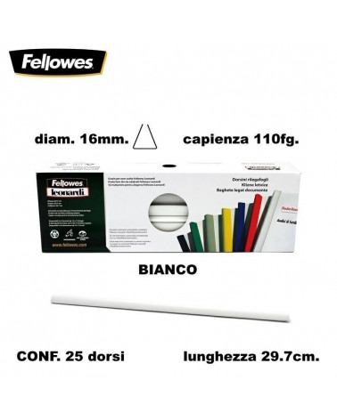 FELLOWES DORSETTI BL16 25PZ.110FG. BIANCO-RILEGARE