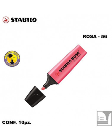STABILO BOSS ORIGINAL ROSA 56-EVIDENZIATORE [10PZ]