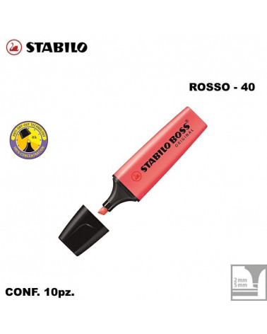 STABILO BOSS ORIGINAL ROSSO 40-EVIDENZIATORE [10PZ]