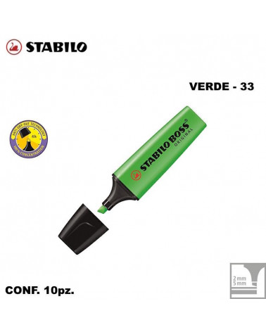 STABILO BOSS ORIGINAL VERDE 33-EVIDENZIATORE [10PZ]