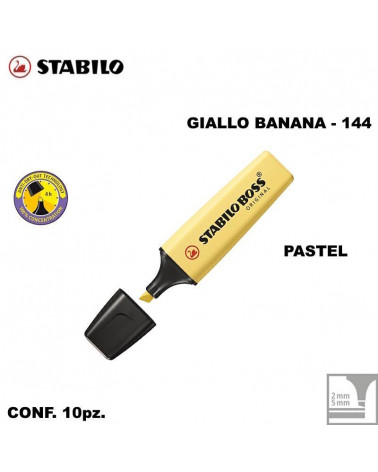 STABILO BOSS PASTEL GIALLO BANANA 144-EVIDENZIATORE [10PZ]