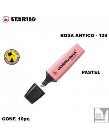 STABILO BOSS PASTEL ROSA ANTICO 129-EVIDENZIATORE [10PZ]