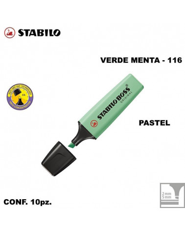 STABILO BOSS PASTEL VERDE MENTA 116-EVIDENZIATORE [10PZ]