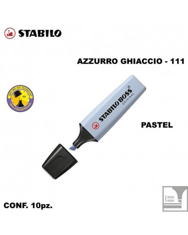STABILO BOSS PASTEL AZZURRO GHIACCIO 111-EVIDENZIATORE [10PZ]