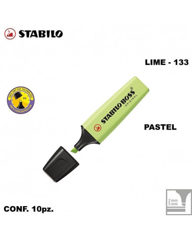 STABILO BOSS PASTEL LIME 133-EVIDENZIATORE [10PZ]