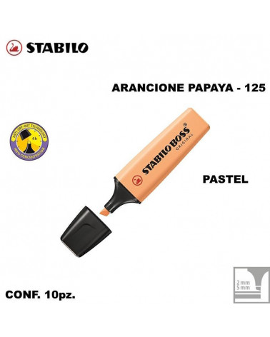 STABILO BOSS PASTEL ARANCIONE PAPAYA 125-EVIDENZIATORE [10PZ]