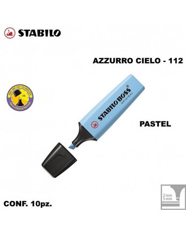 STABILO BOSS PASTEL AZZURRO CIELO 112-EVIDENZIATORE [10PZ]
