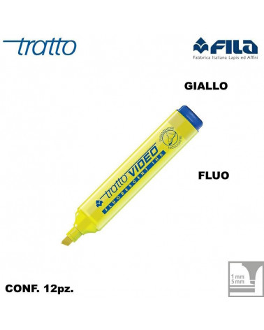 TRATTO VIDEO GIALLO EVIDENZIATORE [12PZ]