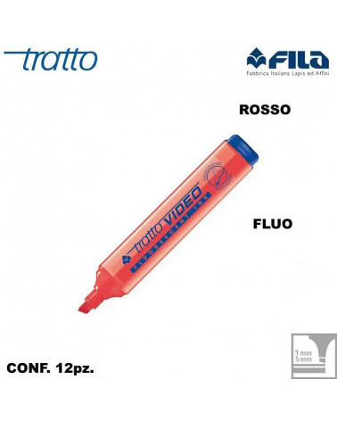 TRATTO VIDEO ROSSO EVIDENZIATORE [12PZ]