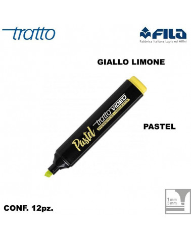 TRATTO VIDEO GIALLO LIMONE PASTEL EVIDENZIATORE [12PZ]