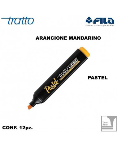 TRATTO VIDEO ARANCIONE MANDARINO PASTEL EVIDENZIATORE [12PZ]