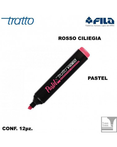 TRATTO VIDEO ROSSO CILIEGIA PASTEL EVIDENZIATORE [12PZ]