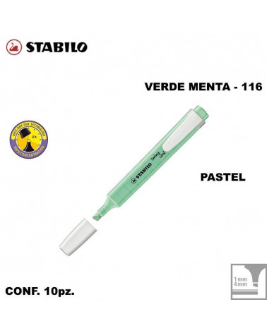 STABILO SWING COOL PASTEL VERDE MENTA EVIDENZIATORE-116 [10PZ]