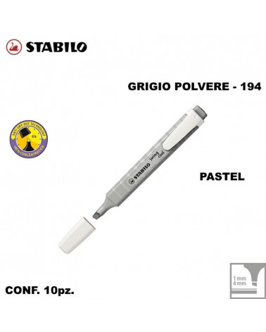 STABILO SWING COOL PASTEL GRIGIO POLVERE EVIDENZIATORE-194 [10PZ]