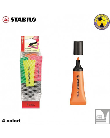 STABILO NEON RETINA 4COL.EVIDENZIATORE 72/4-1