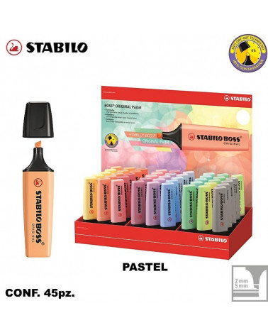 STABILO BOSS 45PZ.ESPOSITORE EVID.PASTELLO