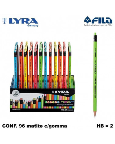 LYRA MATITA NEON GOMMA 96PZ. L1292961-FILA