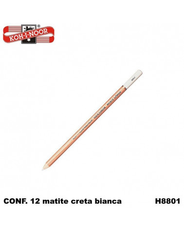 KIN MATITA CRETA BIANCA 12PZ.H8801