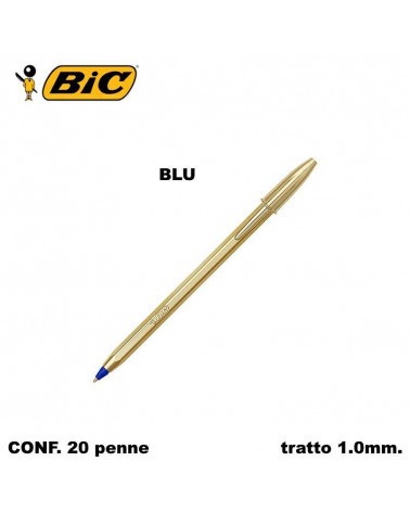 BIC SFERA CRISTALL SHINE FUSTO ORO 20PZ. BLU