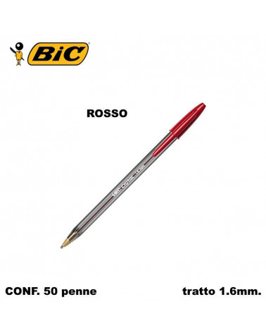 BIC SFERA CRISTALL LARGE 1,6 50PZ. ROSSO