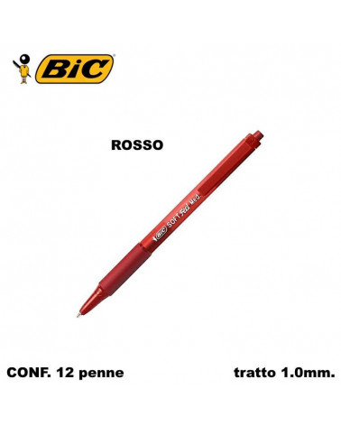 BIC SFERA SOFT FEEL CLIC 12PZ. ROSSO-SCATTO