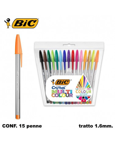 BIC SFERA CRISTALL MULTICOLOR 1,6 15col.