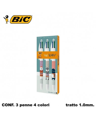 BIC SFERA 4 COLORI HELLO WINTER 3PZ.