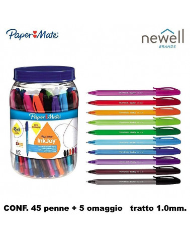 PAPER MATE SFERA INKJOY 100 CAP COL.ASSORTITI PZ.45+5