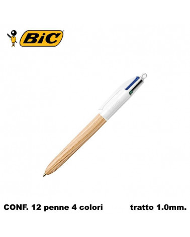 BIC SFERA 4 COLORI WOOD 12PZ.