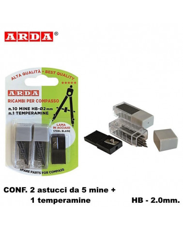 ARDA MINE PER COMPASSO HB-2mm.+ TEMPERAMINE