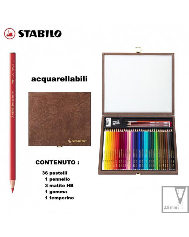 STABILO PASTELLO AQUACOLOR SCATOLA LEGNO