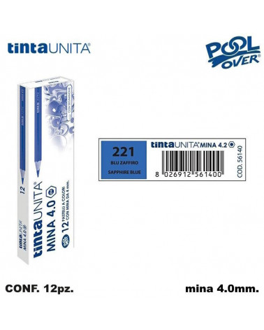 TINTA UNITA PASTELLO MINA 4MM. BLU ZAFFIRO 221 [12PZ] 56140
