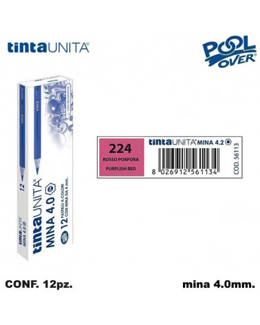TINTA UNITA PASTELLO MINA 4MM. ROSSO PORPORA 224 [12PZ] 56113