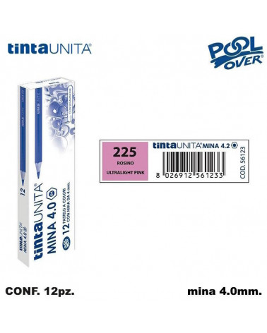 TINTA UNITA PASTELLO MINA 4MM. ROSINO 225 [12PZ] 56123