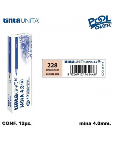 TINTA UNITA PASTELLO MINA 4MM. MARMO ROSA 228 [12PZ] 56144