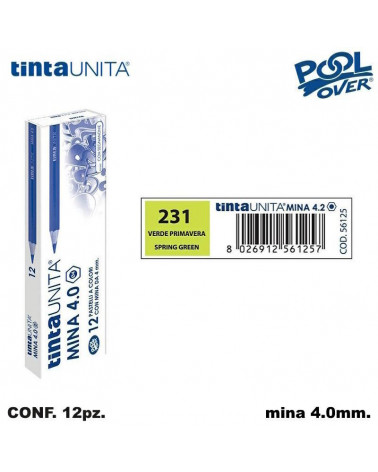 TINTA UNITA PASTELLO MINA 4MM. VERDE PRIMAVERA 231 [12PZ] 56125