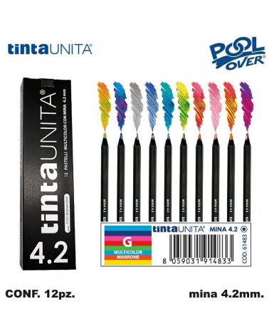 TINTA UNITA PASTELLO MINA 4.2MM. MULTICOLOR MARRONE G [12PZ] 61483