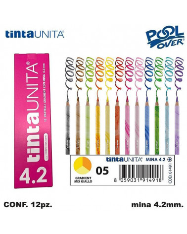 TINTA UNITA PASTELLO MINA 4.2MM. GRADIENT GIALLO 05 [12PZ] 61491