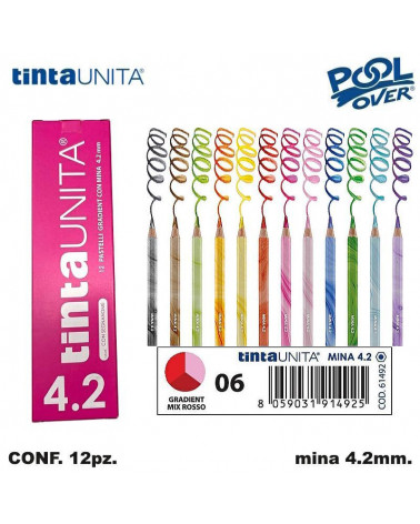 TINTA UNITA PASTELLO MINA 4.2MM. GRADIENT ROSSO 06 [12PZ] 61492