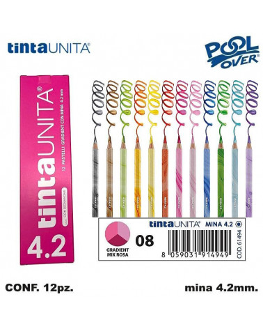 TINTA UNITA PASTELLO MINA 4.2MM. GRADIENT ROSA 08 [12PZ] 61494
