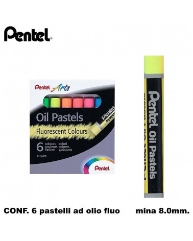 PENTEL PASTELLO OLIO FLUO 6COL.PENTEL