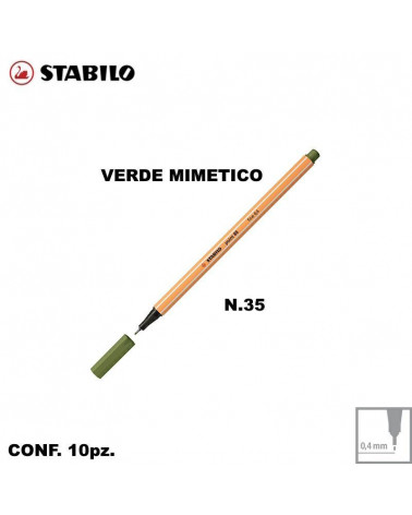 STABILO POINT 88 N.35 VERDE MIMETICO [10PZ]