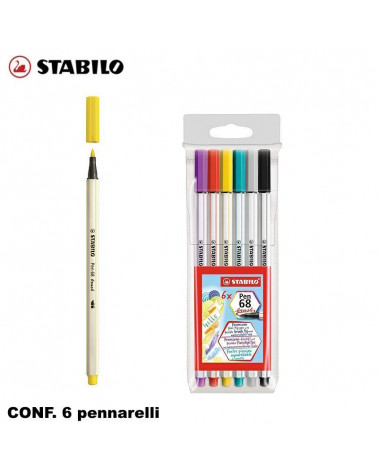 STABILO PEN 68 6COL. PENNARELLO-BRUSH