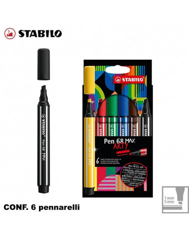 STABILO PEN 68 MAX 6col.