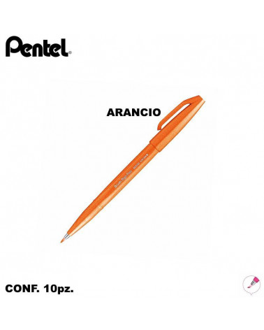 PENTEL PENNARELLO BRUSH SIGN PEN ARANCIO [10PZ]