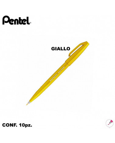 PENTEL PENNARELLO BRUSH SIGN PEN GIALLO [10PZ]