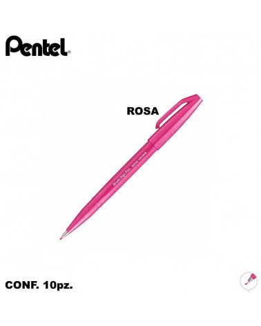 PENTEL PENNARELLO BRUSH SIGN PEN ROSA [10PZ]