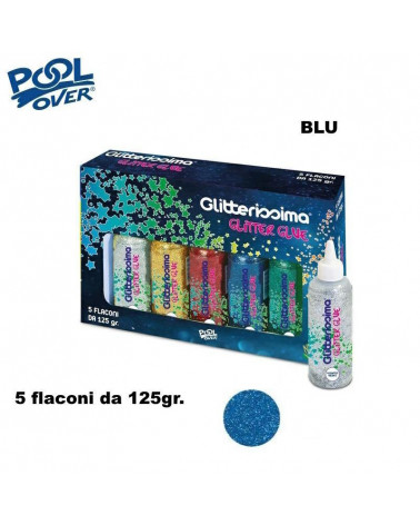 GLITTER GLUE 5pz.BLU 98717