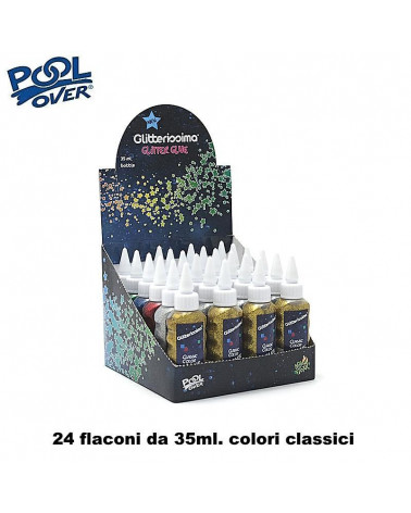 GLITTER GLUE CLASSIC COLORS 35ml.24pz.49060