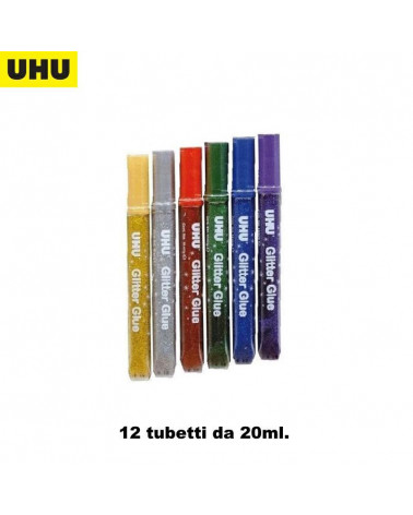 UHU GLITTER GLUE 20ml.12pz.